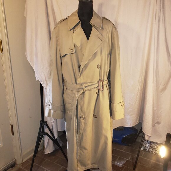 Vintage Men's Botany 500 Lined Tan Trench Coat - 40 Reg
